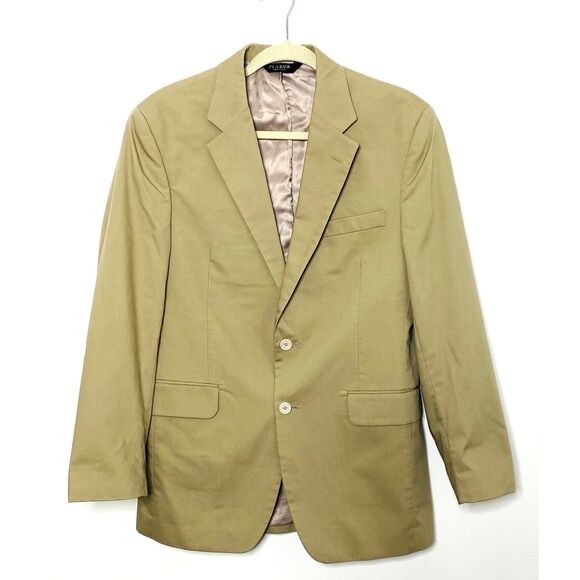 Jos A Bank Beige Sport Coat Blazer Cotton Blend Two Button Jacket Sz 38R - Stain - Picture 1 of 9